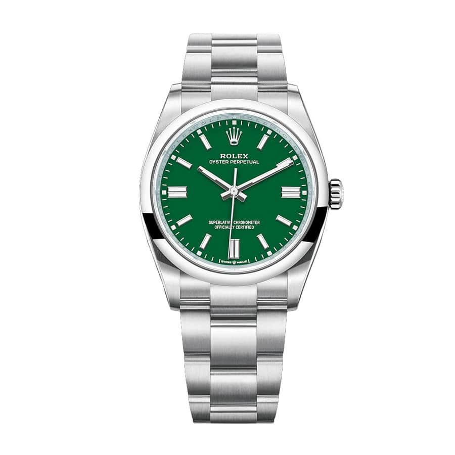 rolex-oyster-perpetual-green-dial-126000-replica